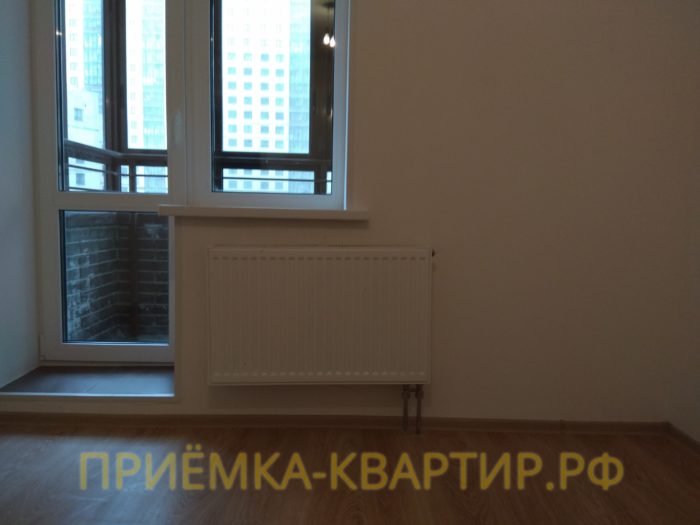 Приёмка квартиры в ЖК Новое Мурино: отклонение по горизонтали радиатора 10 мм