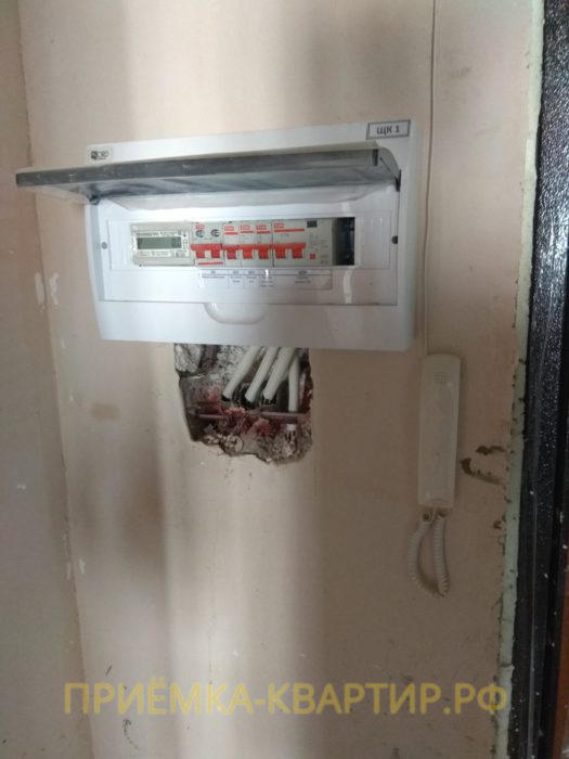 Приёмка квартиры в ЖК Муринский Посад: не заделаны провода, не подписаны автоматы в электрощите