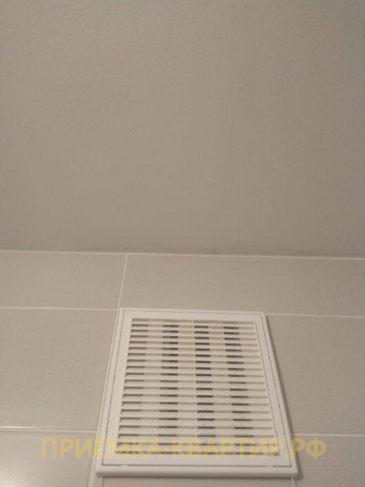 Приёмка квартиры в ЖК Муринский Посад: повреждения краски на потолке