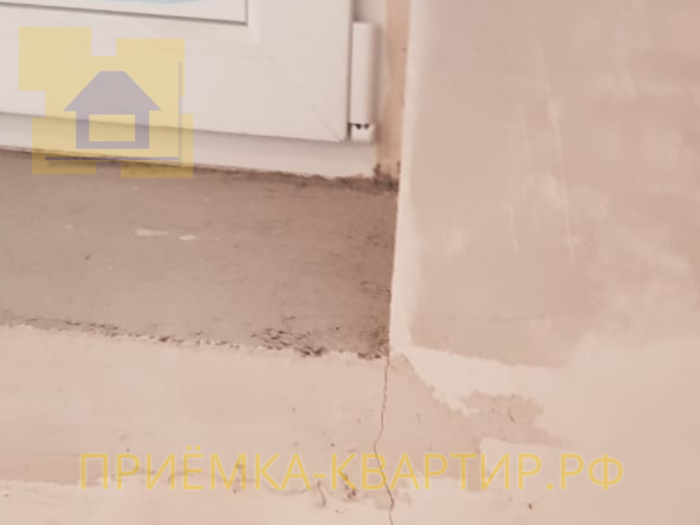 Приёмка квартиры в ЖК Новый Лиговский: По углам оконных проёмов присутствуют деформационные трещины