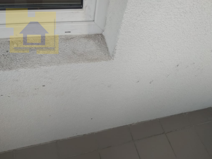 Приёмка квартиры в ЖК Калейдоскоп: Фасадная стена испачкана строительными смесями