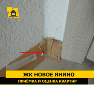 Приёмка квартиры в ЖК Новое Янино: Плинтус поврежден