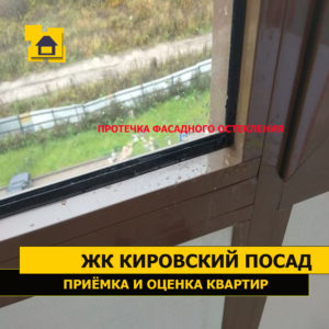 Приёмка квартиры в ЖК Кировский посад: Фасадное остекление, протечка