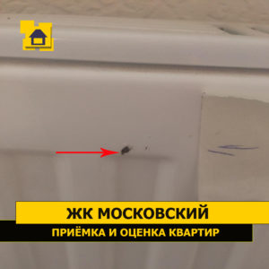Приёмка квартиры в ЖК Московский: Скол лакокрасочного покрытия радиатора