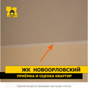 Приёмка квартиры в ЖК Новоорловский: Усадочная трещина в месте  примыкания перегородки и потолка