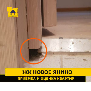 Приёмка квартиры в ЖК Новое Янино: Не загерметизированы примыкания дверной коробки  к напольному покрытию