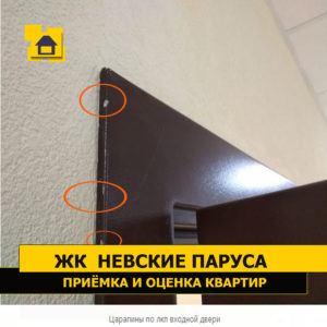 Приёмка квартиры в ЖК Невские Паруса: Царапины по лкп входной двери