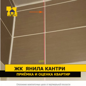 Приёмка квартиры в ЖК Янила Кантри: Отклонение межплиточных швов от вертикальной плоскости