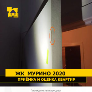 Приёмка квартиры в ЖК Мурино 2020: Повреждение ламинации двери