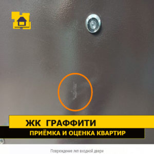 Приёмка квартиры в ЖК Граффити: Повреждение лакокрасочного покрытия входной двери
