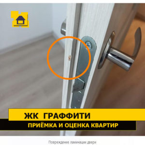 Приёмка квартиры в ЖК Граффити: Повреждение ламинации двери