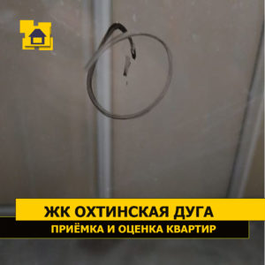 Приёмка квартиры в ЖК Охтинская Дуга: Дефект стекла (пузырь) балконной двери на кухне.