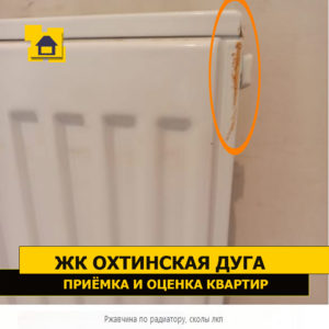 Приёмка квартиры в ЖК Охтинская Дуга: Ржавчина по радиатору, сколы лакокрасочного покрытия