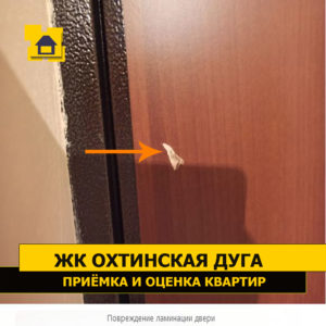 Приёмка квартиры в ЖК Охтинская Дуга: Повреждение ламинации двери