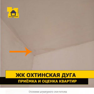 Приёмка квартиры в ЖК Охтинская Дуга: Отслоение штукатурного слоя потолка