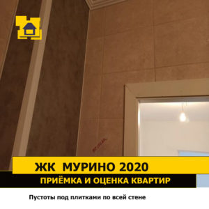 Приёмка квартиры в ЖК Мурино 2020: Пустоты под плитками по всей стене