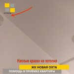 Приёмка квартиры в ЖК Новая Охта: Наплыв краски на потолке