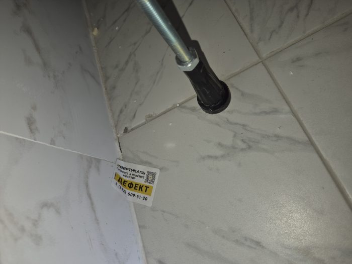 Отчет о приемке квартиры в ЖК "Дворцовый фасад": Пропуски затирки швов напольной кафельной плитки